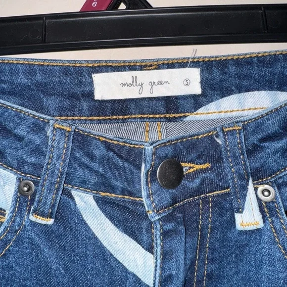 Heart Motif Women's Straight Leg Jeans - Picture 2 of 3